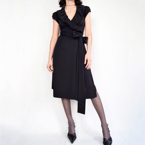 Diane von Furstenberg Bethania black wrap dress | size 6